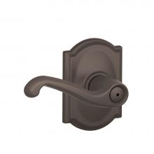 Schlage F40 FLA 613 CAM - Flair Lever with Camelot Trim Bed and Bath Lock in Oil Rubbed Bronze