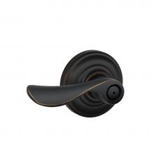 Schlage F40 CHP 716 AND - Champagne Lever with Andover Trim Bed and Bath Lock in Aged Bronze