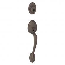 Schlage F58 PLY 613 - Plymouth Exterior Handleset Grip with Exterior Single Cylinder Deadbolt in Oil Rubbed Bronze