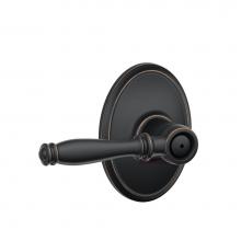 Schlage F40 BIR 716 WKF - Birmingham Lever with Wakefield Trim Bed and Bath Lock in Aged Bronze