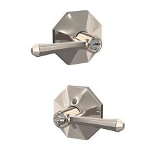 Schlage F51A DMP 618 RWD - Dempsey Lever with Rosewood Trim Keyed Entry Lock in Polished Nickel