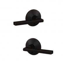 Schlage FC172 LAT 716 KIN - Custom Latitude Non-Turning Lever with Kinsler Trim in Aged Bronze