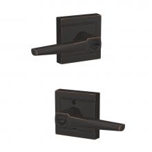 Schlage F51A ELR 716 ULD - Eller Lever with Upland Trim Keyed Entry Lock in Aged Bronze