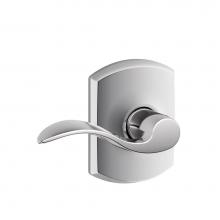 Schlage F10 ACC 625 GRW - Accent Lever with Greenwich Trim Hall and Closet Lock in Bright Chrome