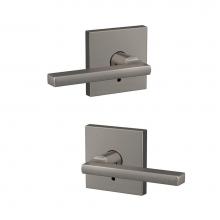 Schlage FC172 LAT 619 COL - Custom Latitude Non-Turning Lever with Collins Trim in Satin Nickel