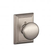 Schlage F170 PLY 619 ADD - Plymouth Knob with Addison Trim Non-Turning Lock in Satin Nickel