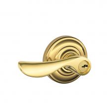 Schlage F51A CHP 605 AND - Champagne Lever with Andover Trim Keyed Entry Lock in Bright Brass