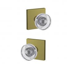 Schlage FC172 DAW 608 COL - Custom Dawes Non-Turning Glass Knob with Collins Trim in Satin Brass