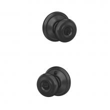 Schlage F51 V GEO 622 - Georgian Knob Keyed Entry Lock in Matte Black