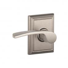 Schlage F10 MER 619 ADD - Merano Lever with Addison Trim Hall and Closet Lock in Satin Nickel