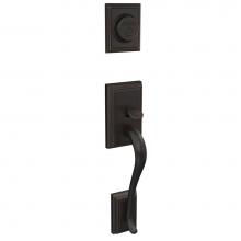 Schlage FC92 ADD 716 - Custom Addison Exterior Inactive Handleset Grip with Exterior Inactive Deadbolt in Aged Bronze