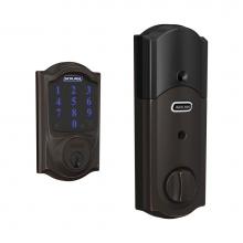 Schlage BE469NX CAM 716 - Connect Touchscreen Deadbolt with alarm with Camelot Trim in Aged Bronze