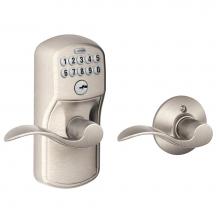 Schlage FE575 PLY 619 ACC - Accent Keypad Lever with Plymouth Trim in Satin Nickel