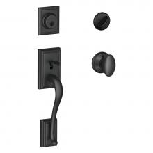 Schlage F60 ADD 622 SIE - Addison Handleset with Single Cylinder Deadbolt and Siena Knob in Matte Black