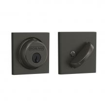Schlage B60 COL 530 - Single Cylinder Deadbolt with Collins Trim in Black Stainless