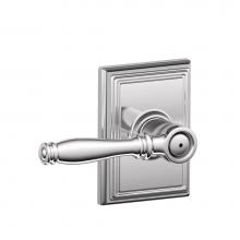 Schlage F40 BIR 625 ADD - Birmingham Lever with Addison Trim Bed and Bath Lock in Bright Chrome
