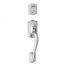 Schlage F58 CAM 625 - Camelot Exterior Handleset Grip with Exterior Single Cylinder Deadbolt in Bright Chrome