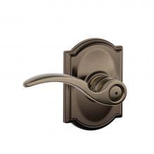 Schlage F40 STA 620 CAM - St. Annes Lever with Camelot Trim Bed and Bath Lock in Antique Pewter