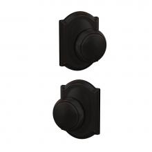 Schlage FC21 AND 716 CAM - Custom Andover Knob with Camelot Trim Hall-Closet and Bed-Bath Lock in Aged Bronze