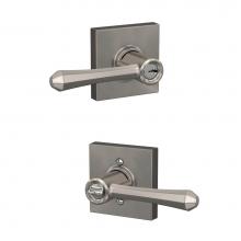 Schlage F51A DMP 619 COL - Dempsey Lever with Collins Trim Keyed Entry Lock in Satin Nickel