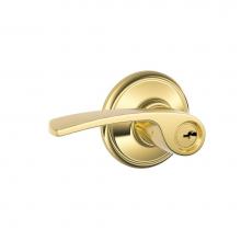 Schlage F51 V MER 505 - Merano Lever Keyed Entry Lock in Bright Brass