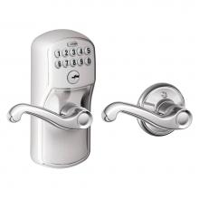 Schlage FE575 V PLY 625 FLA - Flair Keypad Lever with Plymouth Trim in Bright Chrome