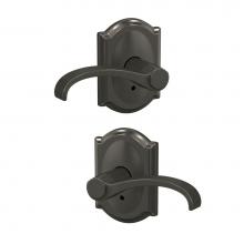 Schlage FC172 WIT 530 CAM - Custom Whitney Non-Turning Lever with Camelot Trim in Black Stainless