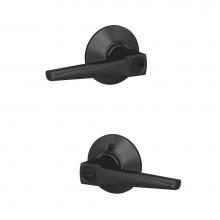 Schlage F51A ELR 622 PLY - Eller Lever with Plymouth Trim Keyed Entry Lock in Matte Black