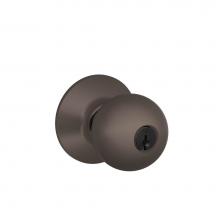 Schlage F51A ORB 613 - Orbit Knob Keyed Entry Lock in Oil Rubbed Bronze