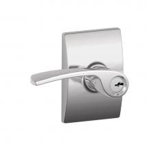 Schlage F51A MER 625 CEN - Merano Lever with Century Trim Keyed Entry Lock in Bright Chrome