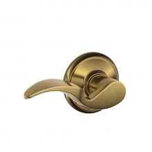 Schlage F10 AVA 609 - Avanti Lever Hall and Closet Lock in Antique Brass