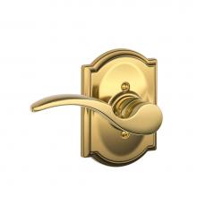 Schlage F170 STA 605 CAM LH - St. Annes Lever with Camelot Trim Non-Turning Lock in Bright Brass - Left Handed