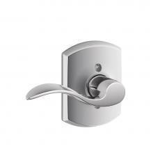Schlage F170 ACC 625 GRW LH - Accent Lever with Greenwich Trim Non-Turning Lock in Bright Chrome - Left Handed
