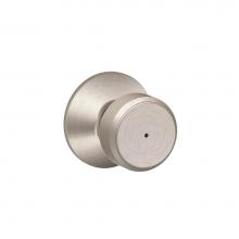 Schlage F40 BWE 619 - Bowery Knob Bed and Bath Lock in Satin Nickel