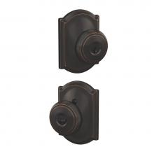 Schlage F51A AND 716 CAM - Andover Knob with Camelot Trim Keyed Entry Lock in Aged Bronze