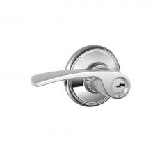 Schlage F51A MER 625 - Merano Lever Keyed Entry Lock in Bright Chrome