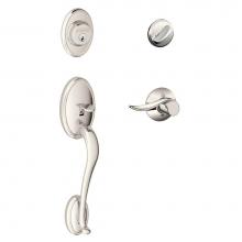 Schlage F60 WKF 618 SAC LH - Wakefield Handleset with Single Cylinder Deadbolt and Sacramento Lever in Polished Nickel - Left H