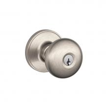 Schlage J54 STR 619 - Stratus Knob Keyed Entry Lock in Satin Nickel
