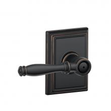 Schlage F40 BIR 716 ADD - Birmingham Lever with Addison Trim Bed and Bath Lock in Aged Bronze