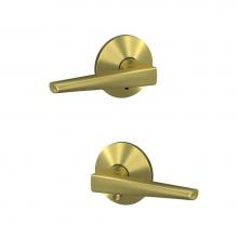 Schlage FC21 ELR 608 KIN - Custom Eller Lever with Kinsler Trim Hall-Closet and Bed-Bath Lock in Satin Brass