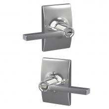 Schlage F51A LAT 625 CEN - Latitude Lever with Century Trim Keyed Entry Lock in Bright Chrome