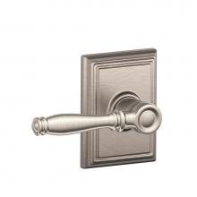 Schlage F10 BIR 619 ADD - Birmingham Lever with Addison Trim Hall and Closet Lock in Satin Nickel