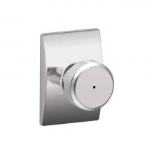 Schlage F40 BWE 625 CEN - Bowery Knob with Century Trim Bed and Bath Lock in Bright Chrome