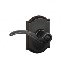 Schlage F40 STA 716 CAM - St. Annes Lever with Camelot Trim Bed and Bath Lock in Aged Bronze