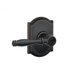 Schlage F51A BIR 716 CAM - Birmingham Lever with Camelot Trim Keyed Entry Lock in Aged Bronze