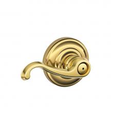 Schlage F40 CLT 605 AND - Callington Lever with Andover Trim Bed and Bath Lock in Bright Brass