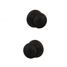 Schlage FC21 AND 716 ALD - Custom Andover Knob with Alden Trim Hall-Closet and Bed-Bath Lock in Aged Bronze