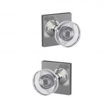 Schlage FC172 DAW 625 COL - Custom Dawes Non-Turning Glass Knob with Collins Trim in Bright Chrome