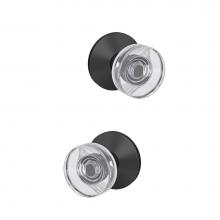 Schlage FC172 DAW 622 KIN - Custom Dawes Non-Turning Glass Knob with Kinsler Trim in Matte Black