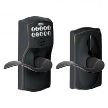 Schlage FE595 CAM 716 ACC - Accent Keypad Lever with Camelot Trim in Aged Bronze